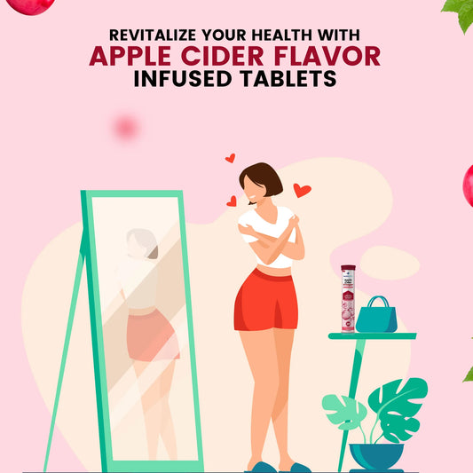 HealthRISTA - Apple Cider Vinegar Effervescent Tablet for Weight Management with Strawberry Flavor